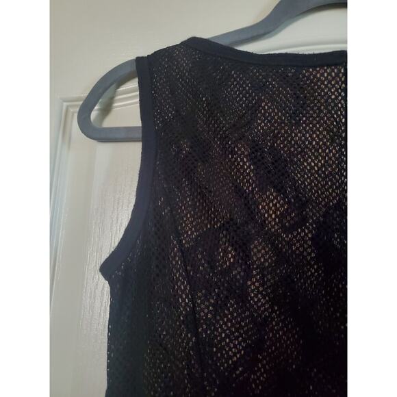 Tadashi Shoji Black Netted and Floral Lace Knee Length Gothic Dress, Size 6 - Picture 11 of 13